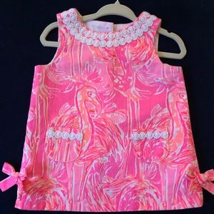 Lilly Pulitzer Dobby Flamingo Shift Dress 6-12mth